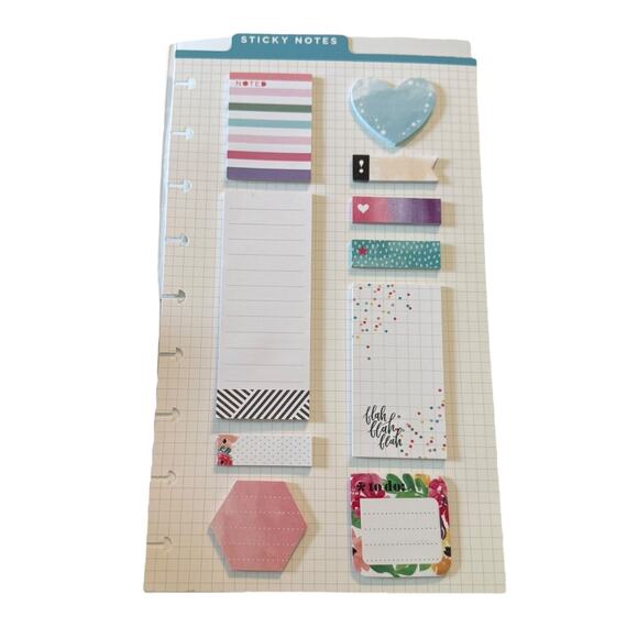 The Happy Planner 10 Sticky Assorted Notepads 200 Sheets Total - Picture 2 of 3